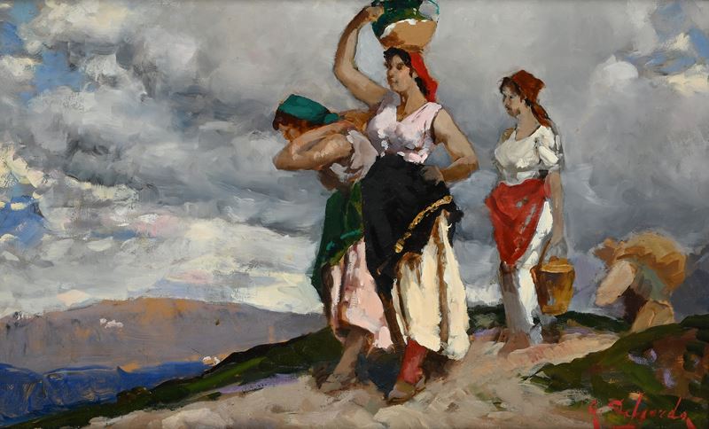 Alfredo del Sordo - Giovani Donne al Lavoro in Campagna