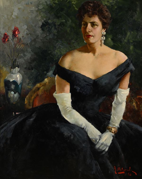 Ritratto di signora in abito da sera