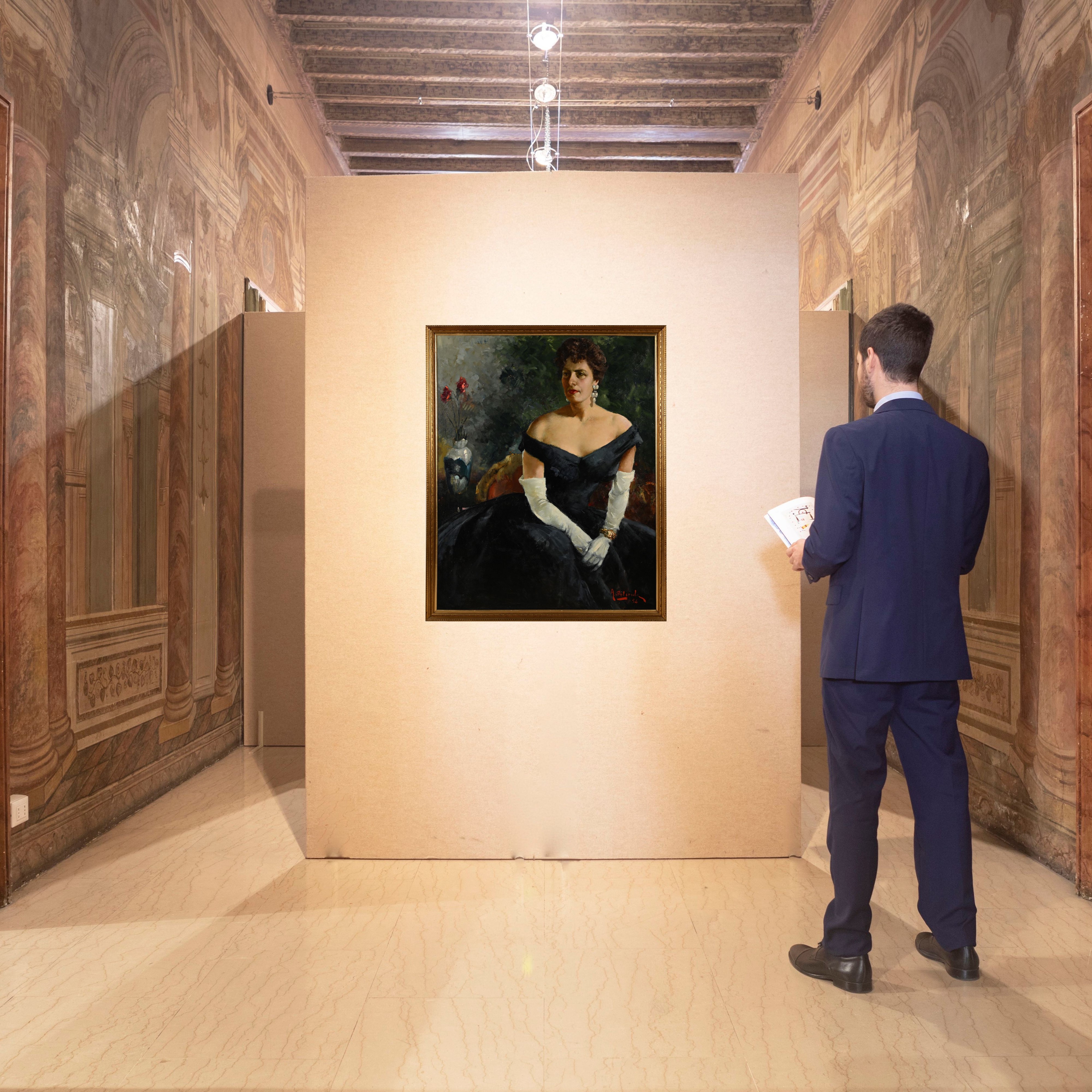 Alfredo del Sordo - Ritratto di Signora in Abito da Sera