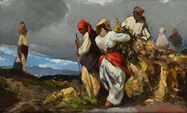 Contadine che raccolgono erbe