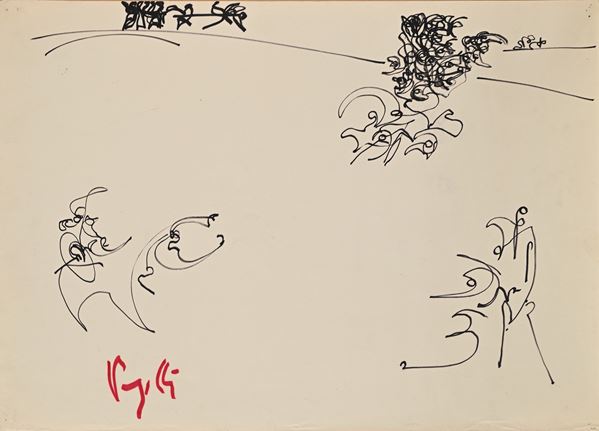 Antonio Vangelli - Astratto con figure