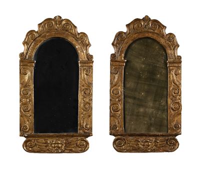 Coppia di Specchierine in Legno Dorato, XVII Secolo