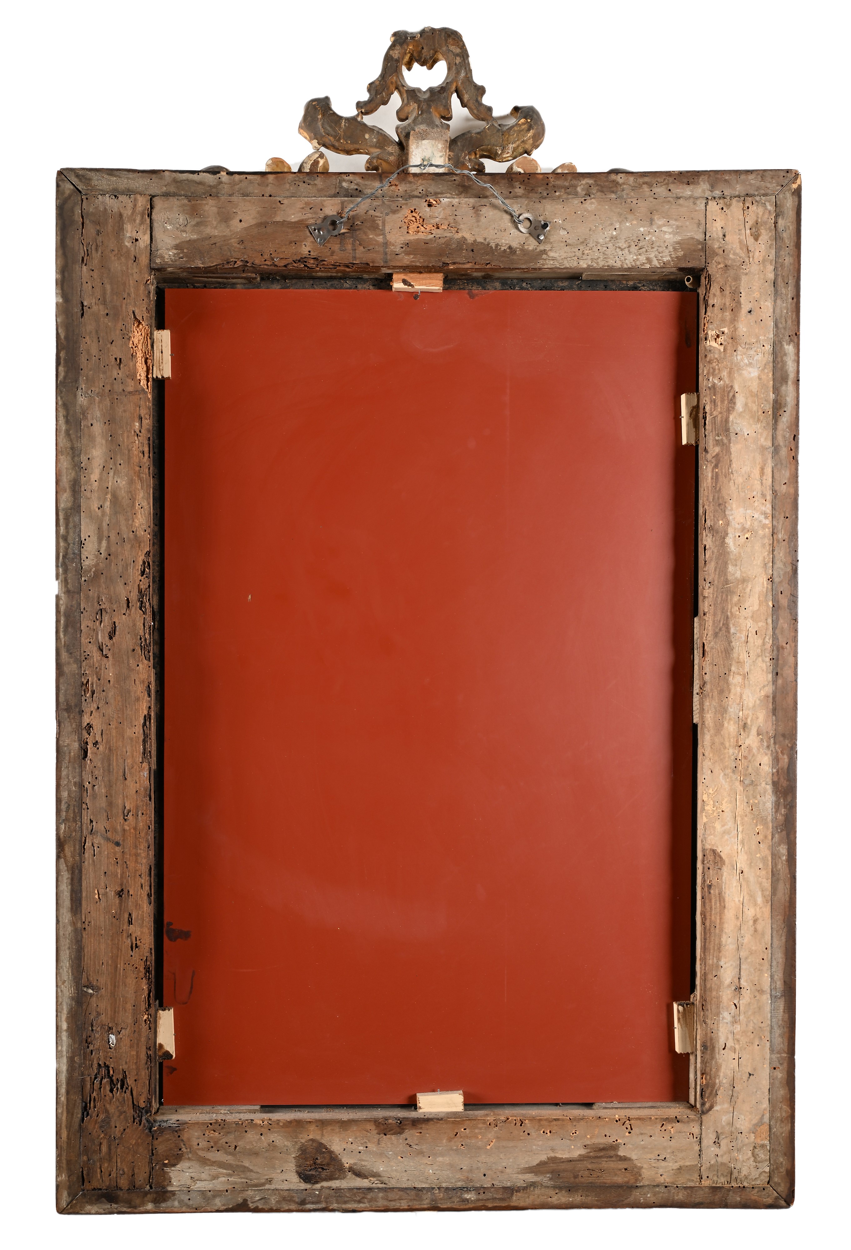 Specchiera in legno color noce e legno dorato, Roma, XVIII secolo