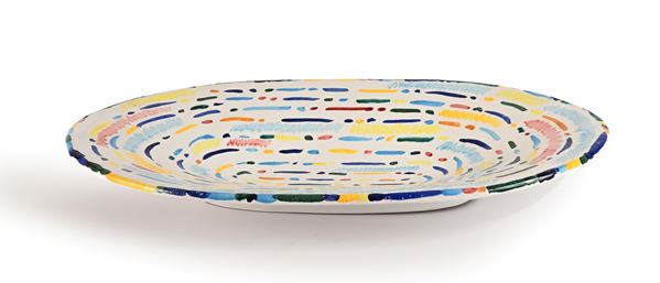 Grande vassoio in ceramica dipinta