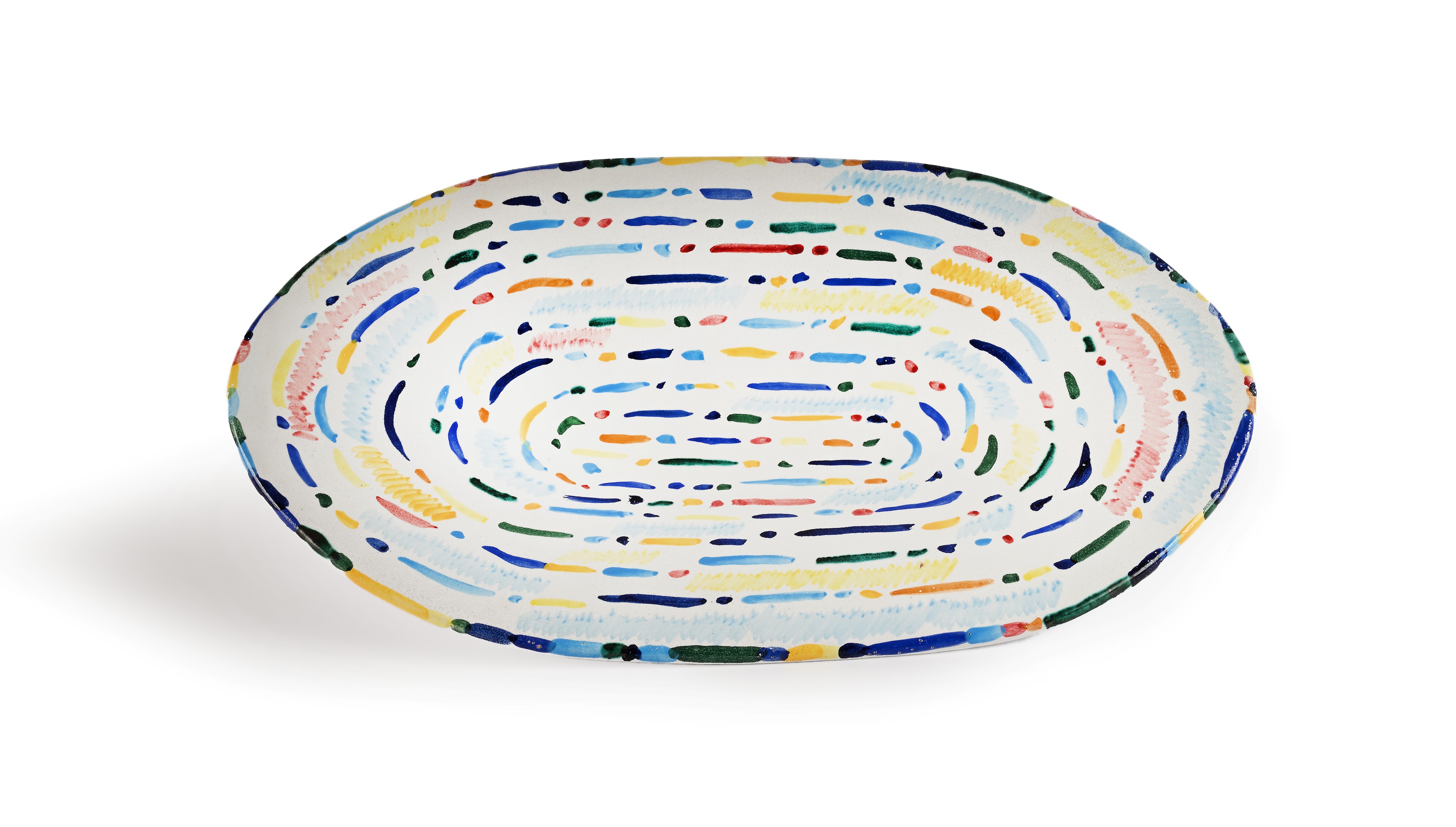 Piero Dorazio - Grande Vassoio in Ceramica Dipinta