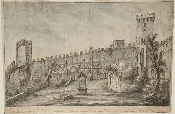 Veduta interiore della Rocca a Castiglion di Chiusi sulla riva del Trasimeno nello Stato della Chiesa [..]