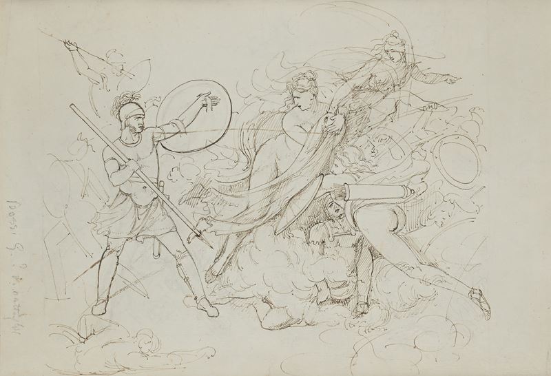 Recto: Scena di Battaglia; Verso: Studi per Secundum Mattaeum