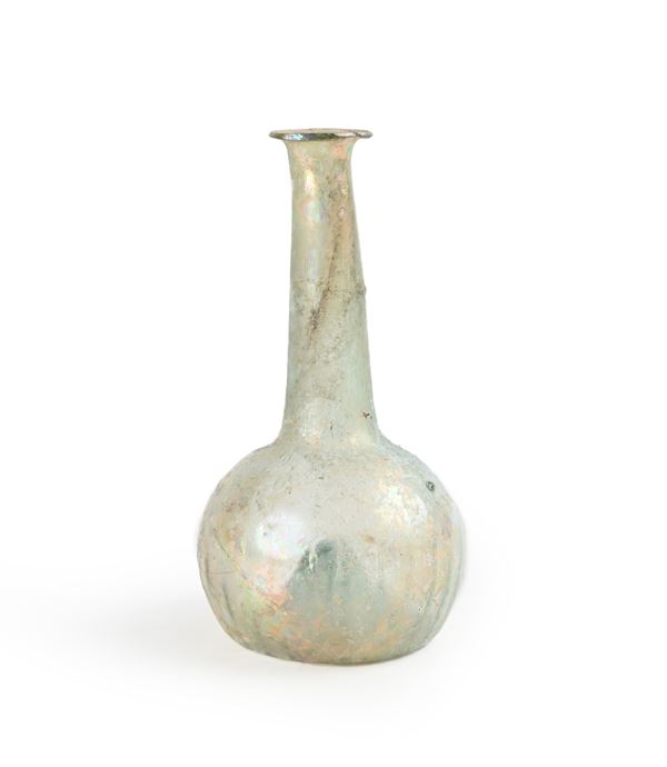 Bottiglia in vetro soffiato con lumeggiature dorate  - Asta Design e Arti Decorative del XX Secolo - Casa d'Aste Arcadia