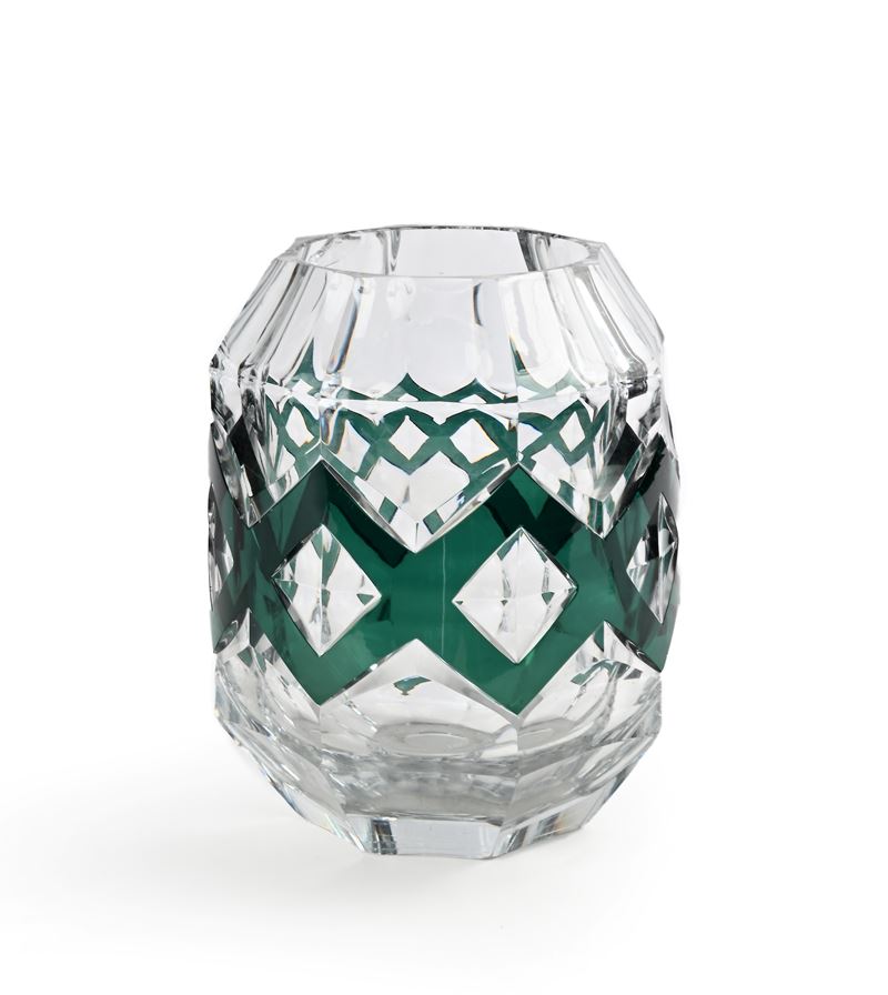 Vaso in Cristallo Art Decò, Val Saint Lambert, Mod. "tripoli"