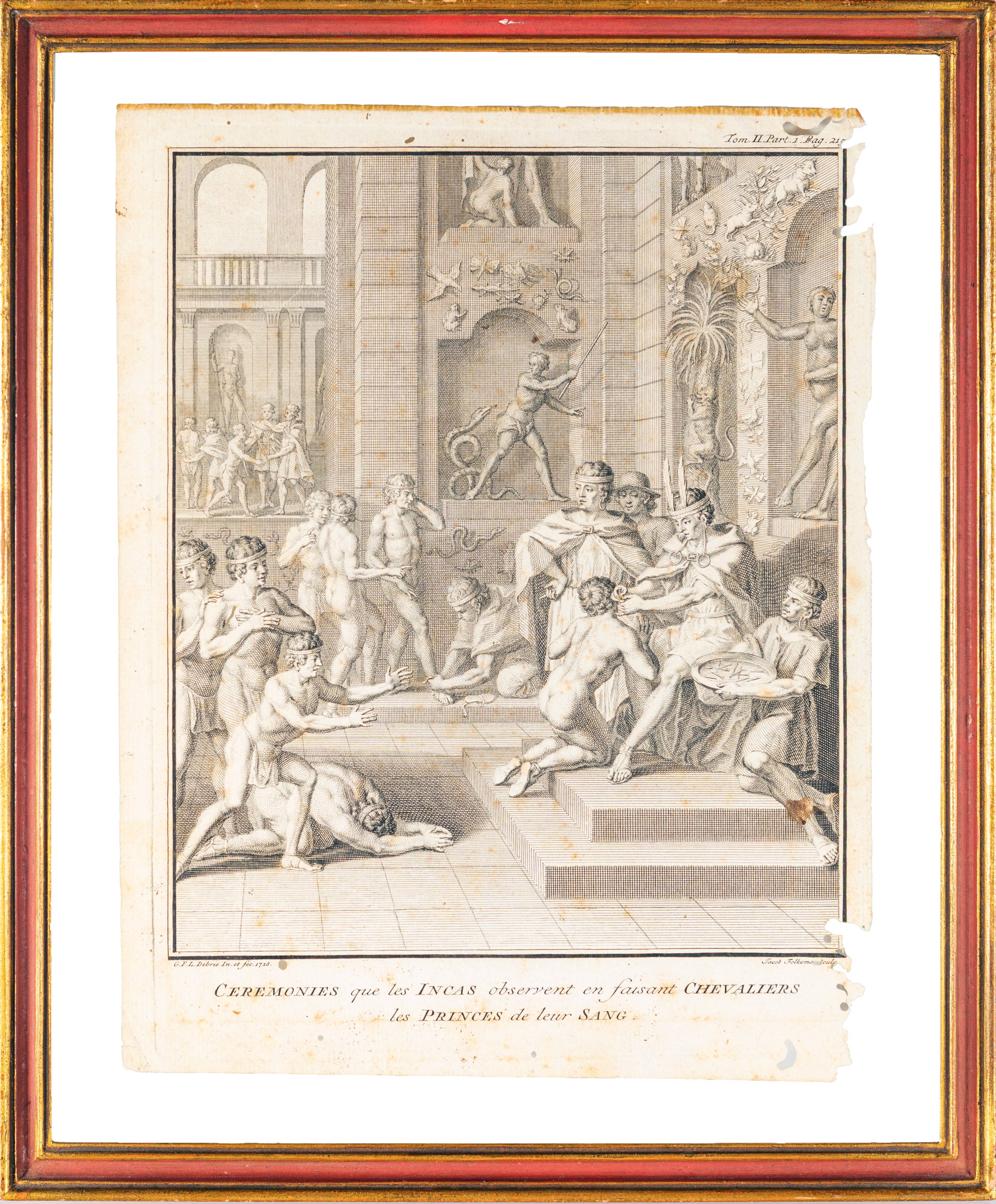 Cinque incisioni sottovetro incorniciate