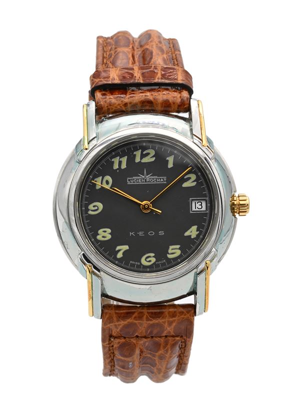 Lucien Rochat Keos 04 21 600 042 - Orologio da polso automatico da uomo con datario in acciaio ed oro giallo (0923)