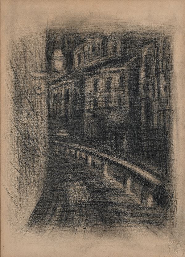 CARLO ERBA - Veduta urbana notturna lungo il Naviglio