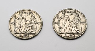 20 Lire 1927 e 1928 Vittorio Emanuele III Regno D'italia
