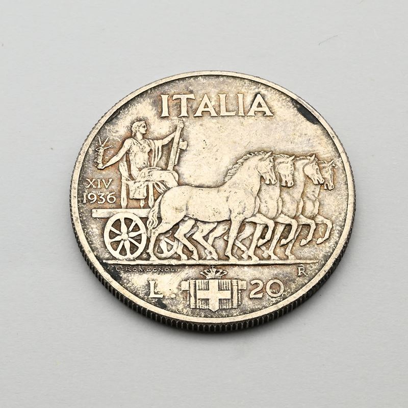20 Lire 1936 Vittorio Emanuele III Regno D'italia