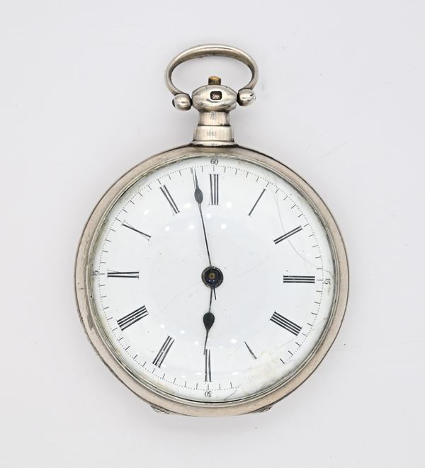 Anonimo - Orologio da tasca con carica a chiavetta per il mercato cinese, con cassa in argento di manifattura inglese. 
