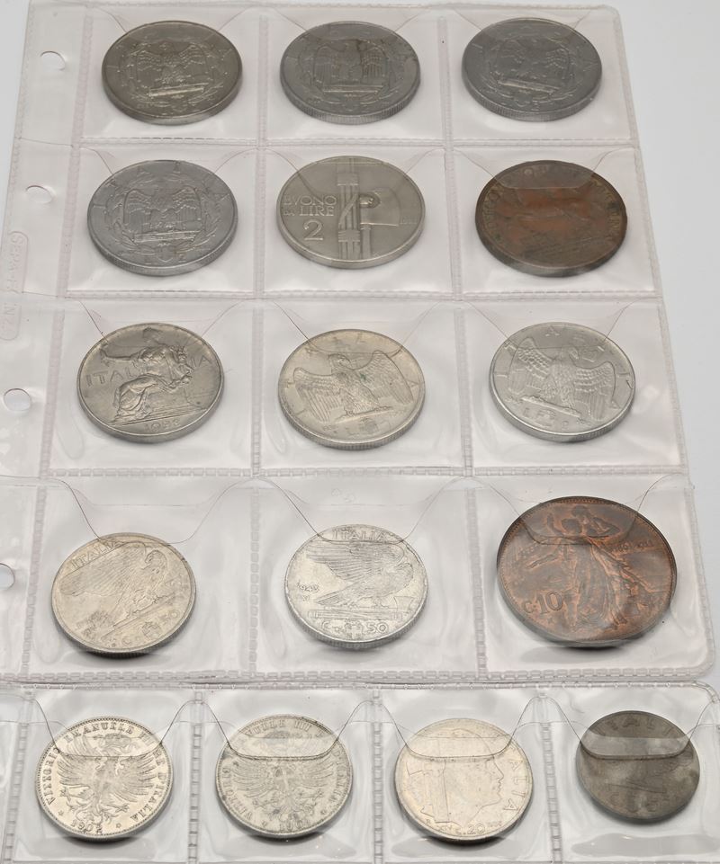 2 Lire, 1 Lira, 50 Cts, 25 Cts, 20 Cts, 10 Cts, 5 Cts Vittorio Emanuele III Regno D'italia