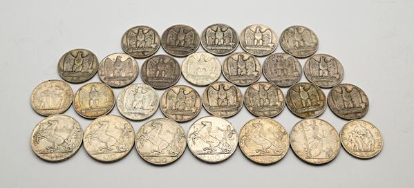 10 Lire 1926, 1927, 1928, 1929, 1930, 1936, 5 Lire 1926 (2), 1927 (7), 1928 (3), 1929 (2), 1930 (5), 1936, 1937 Vittorio Emanuele III Regno d'Italia