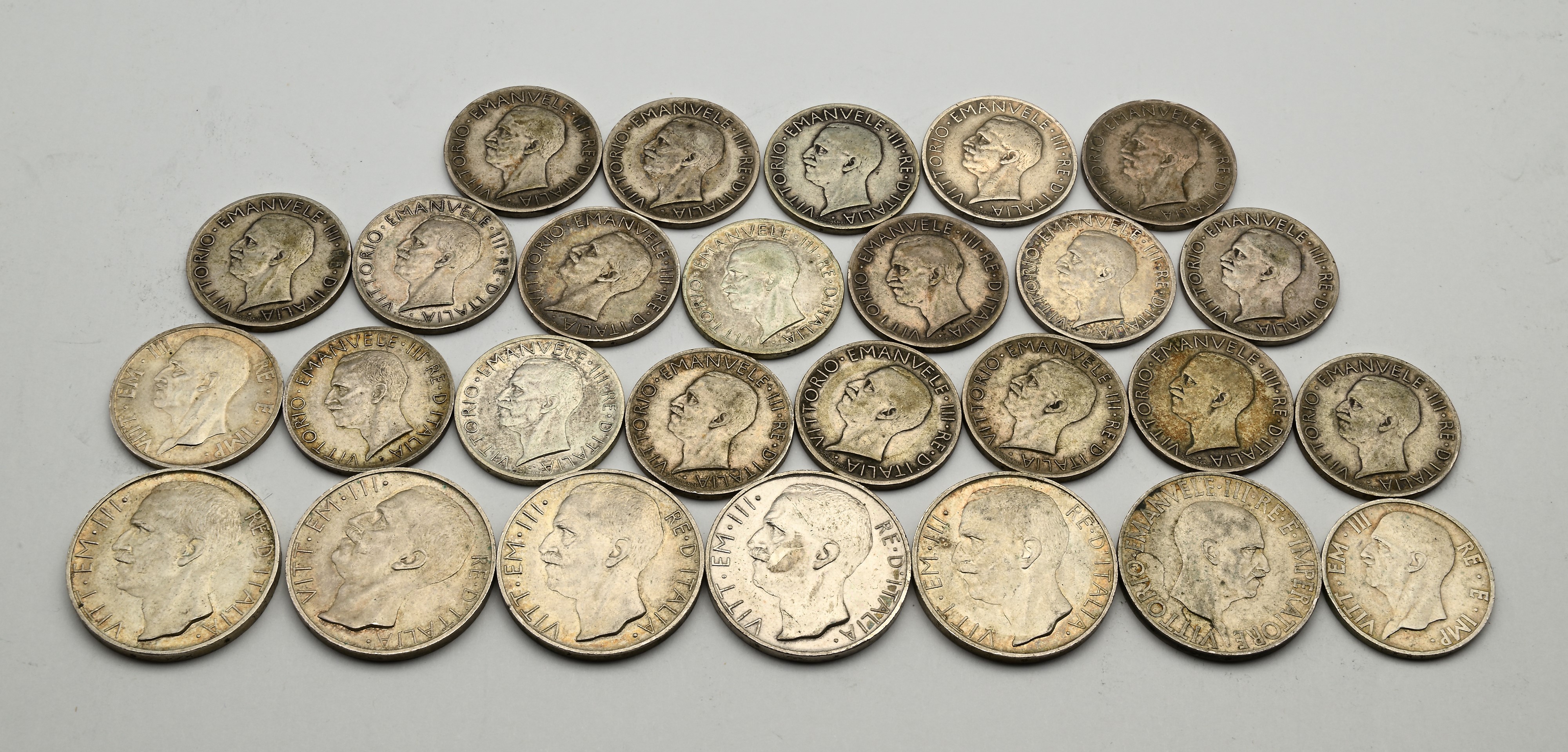 10 Lire 1926, 1927, 1928, 1929, 1930, 1936, 5 Lire 1926 (2), 1927 (7), 1928 (3), 1929 (2), 1930 (...