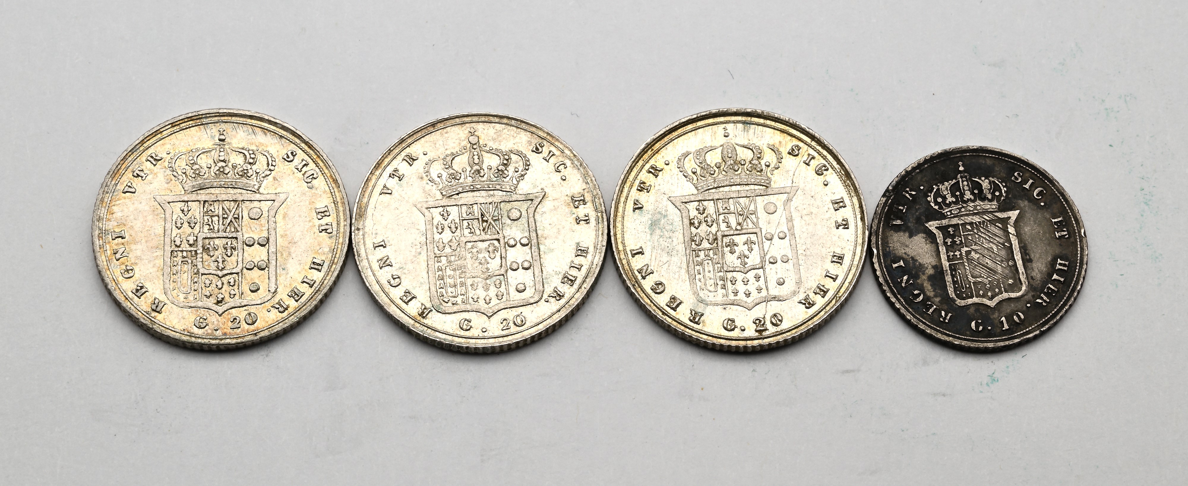 Tarì da 20 Grana del 2° Tipo 1854, 1855 e 1857, Carlino da 10 Grana del 7° Tipo 1855