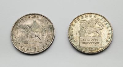 5 Lire 1848 (1° e 2° Tipo) Governo Provvisorio di Venezia