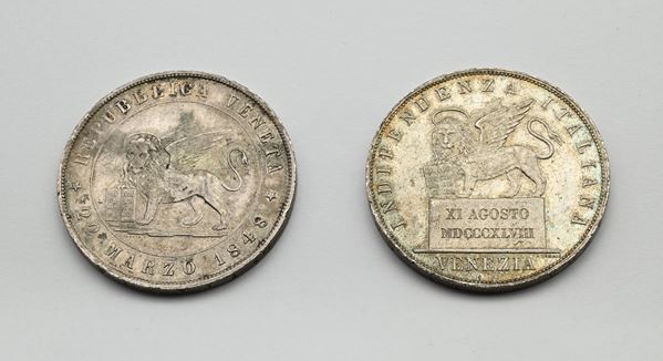 5 lire 1848 (1° e 2° tipo) Governo Provvisorio di Venezia