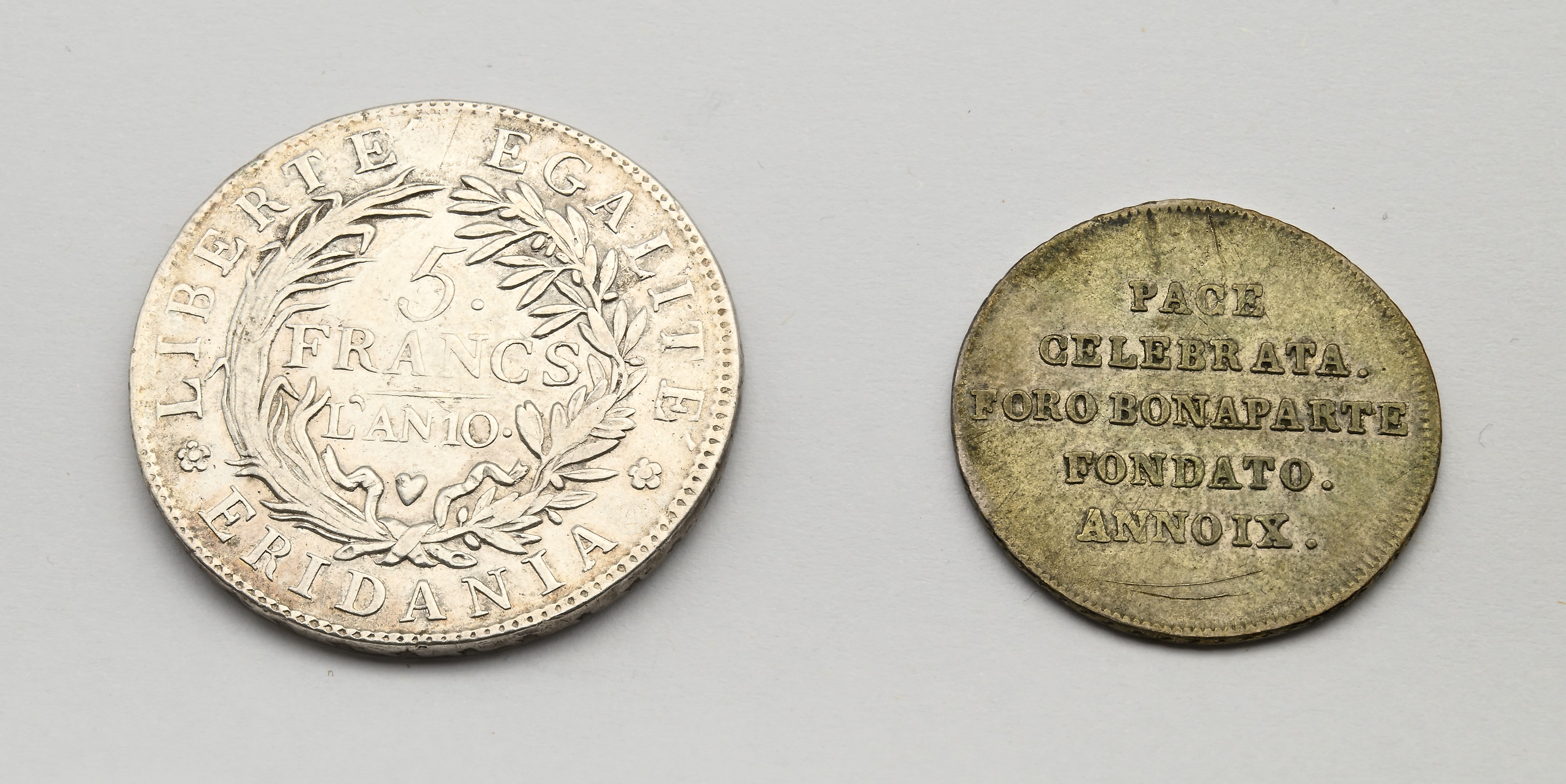 5 Franchi 1810 L'an 10 Torino Repubblica Subalpina e 30 Soldi 1800-1 Milano Anno IX Repubblica Su...