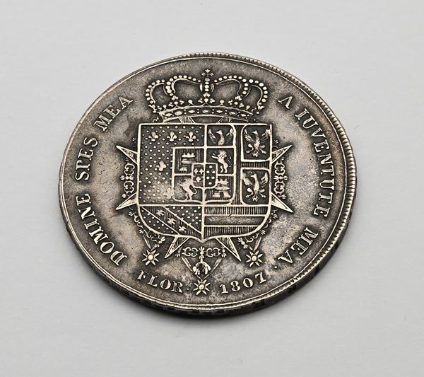 Dena o 10 Lire del 2° tipo 1807 Firenze Carlo Ludovico di Borbone (con la reggenza di Maria Luisa) Regno d'Etruria