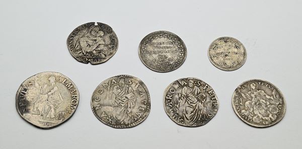 Giulio Pio IV Roma; Giulio Paolo IV Ancona; Testone 1612 A.VII Paolo V Roma; Giulio Urbano VIII Roma; Giulio 1765 A.VIII Clemente XIII; Doppio Giulio 1769 A.I Clemente XIV; Grosso 1773 A.IV Clemente XIV