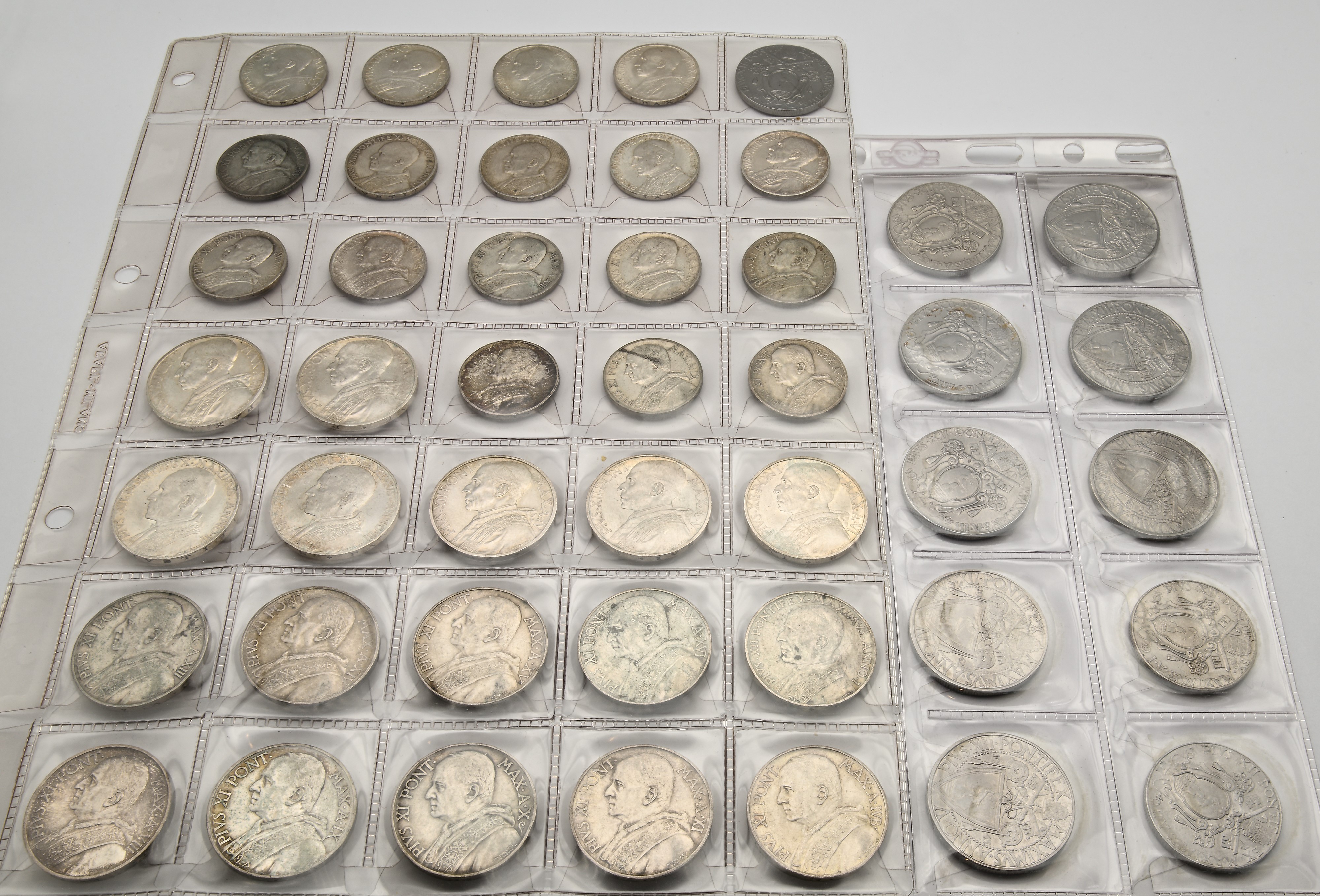 Lotto Monete 10, 5, 2 Lire e 1 Lira Pio XI e Pio XII Città del Vaticano