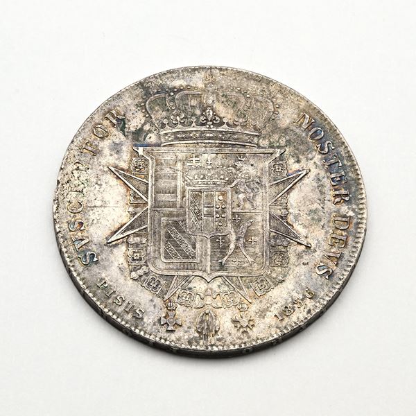 Francescone 1856 (variante 4 stelle) Leopoldo II di Lorena Granducato di Toscana