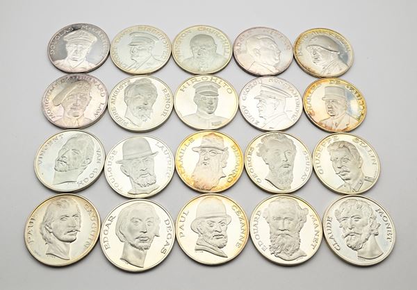 Lotto di 20 medaglie dell'Enciclopedia Numismatica Internazionale