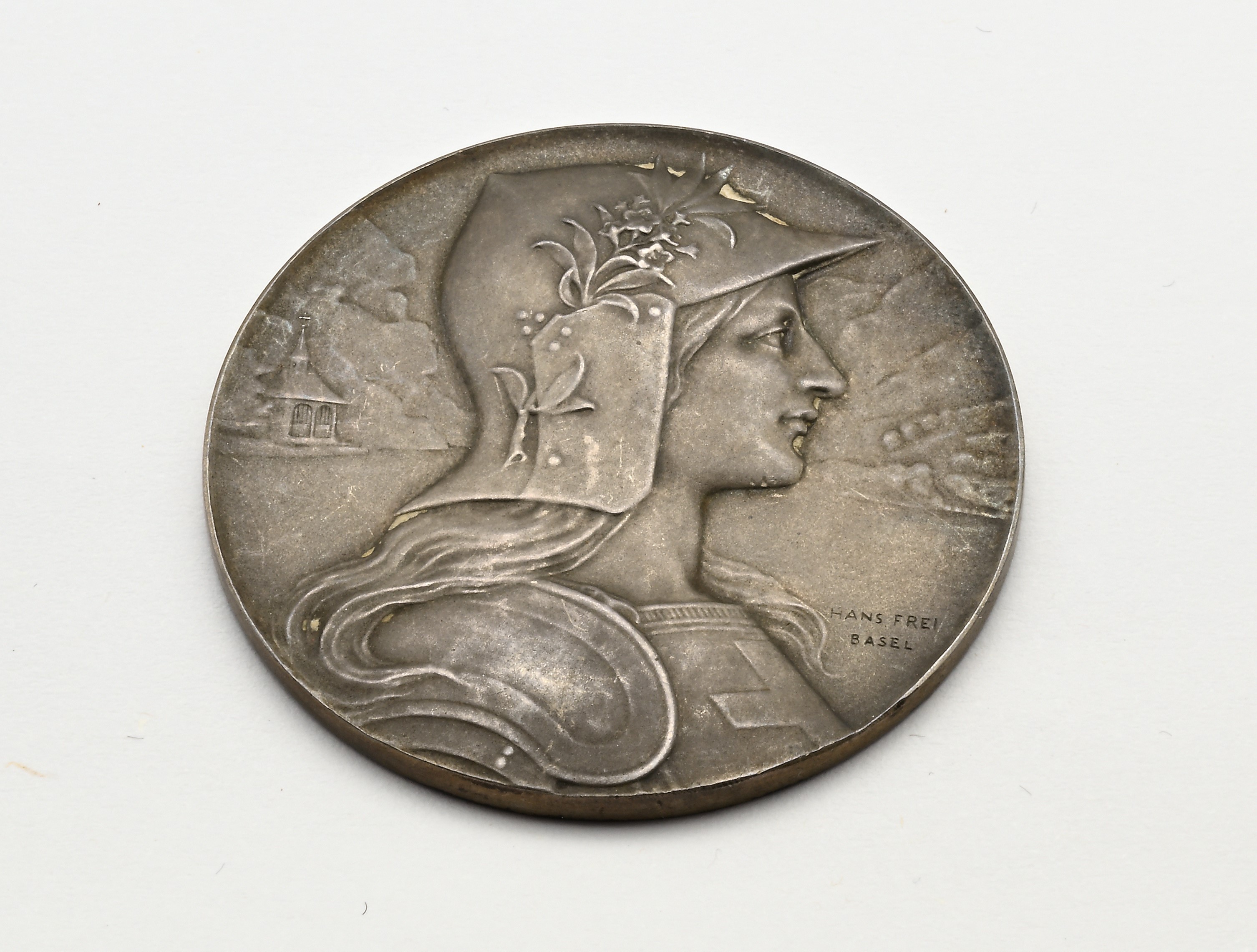 Medaglia in Argento per i Tiri Federali di Lucerna 1901 (opus H. Frei). Cantone di Lucerna Confed...