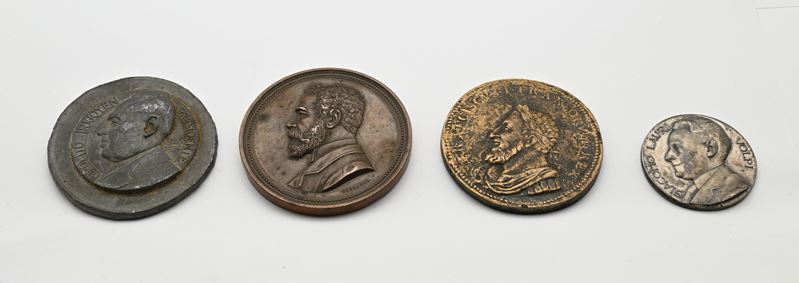 Medaglia in Bronzo Opus Filippo Speranza Benemerenza Carlo Pouchain 1894; Medaglia in Bronzo Unif...