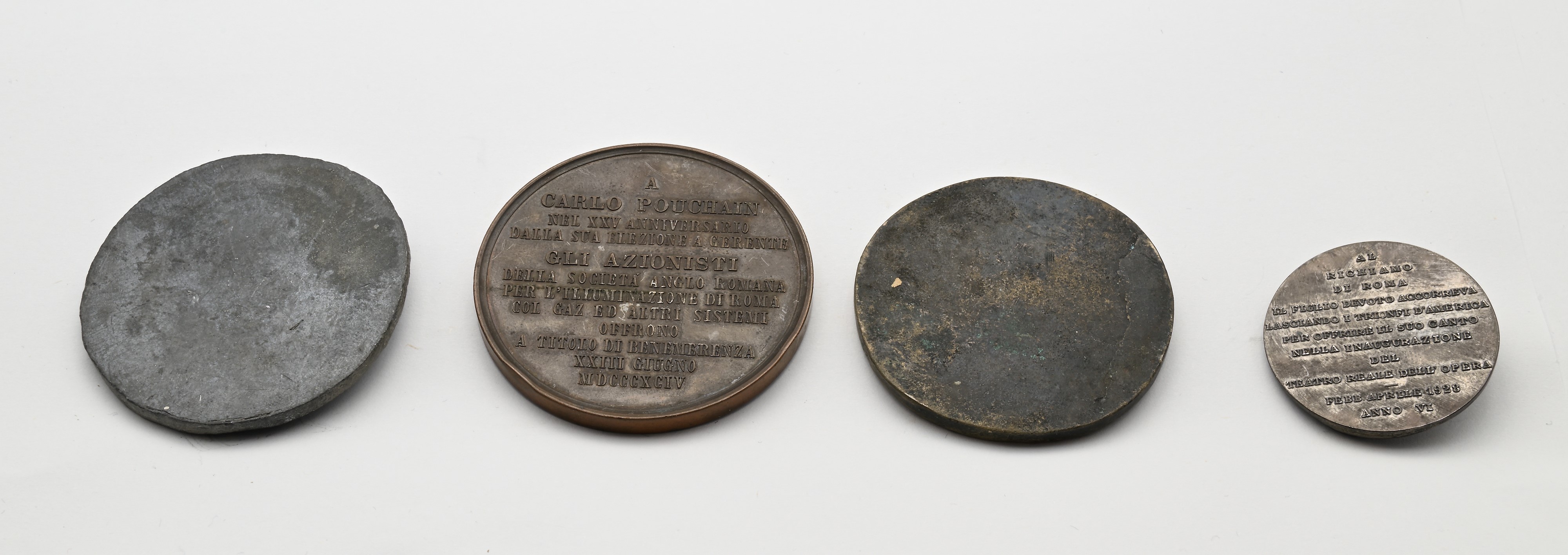 Medaglia in Bronzo Opus Filippo Speranza Benemerenza Carlo Pouchain 1894; Medaglia in Bronzo Unif...