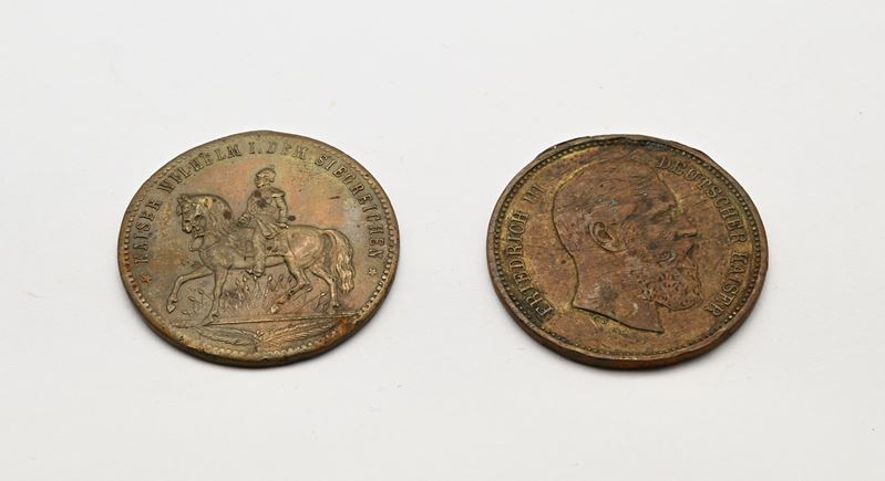 Medaglie commemorative tedesche, bronzo—Kaiser Wilhelm I (25° anniversario della vittoria sulla F...