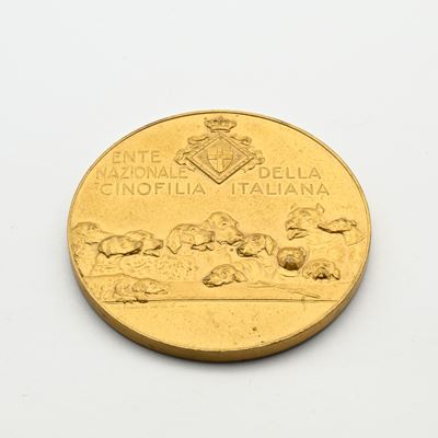 Medaglia in Bronzo Dorato Dell'ente Nazionale della Cinofilia Italiana