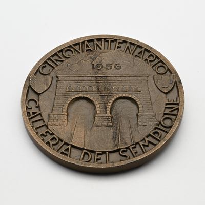 Emilio Monti, Medaglia in bronzo per il 50° anniversario del Traforo del Sempione, 1956
