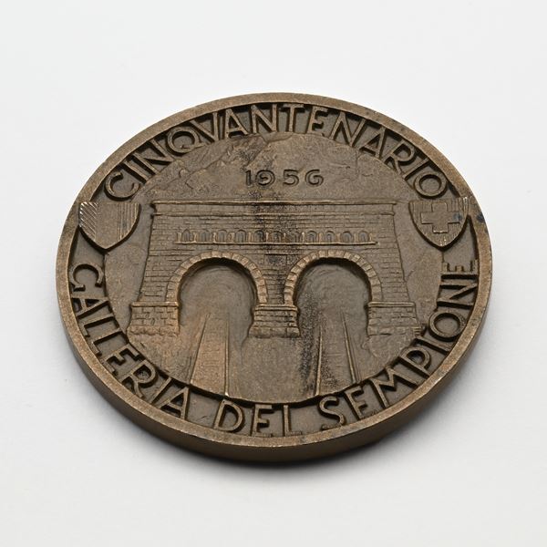 Medaglia in bronzo del 50° anniversario del Traforo del Sempione