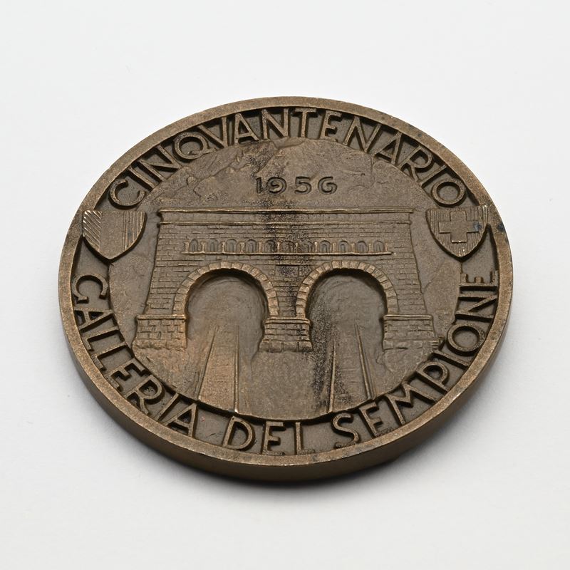Emilio Monti, Medaglia in bronzo per il 50° anniversario del Traforo del Sempione, 1956