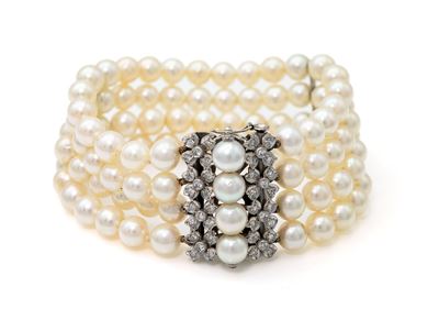 Bracciale in Oro, Perle e Brillanti
