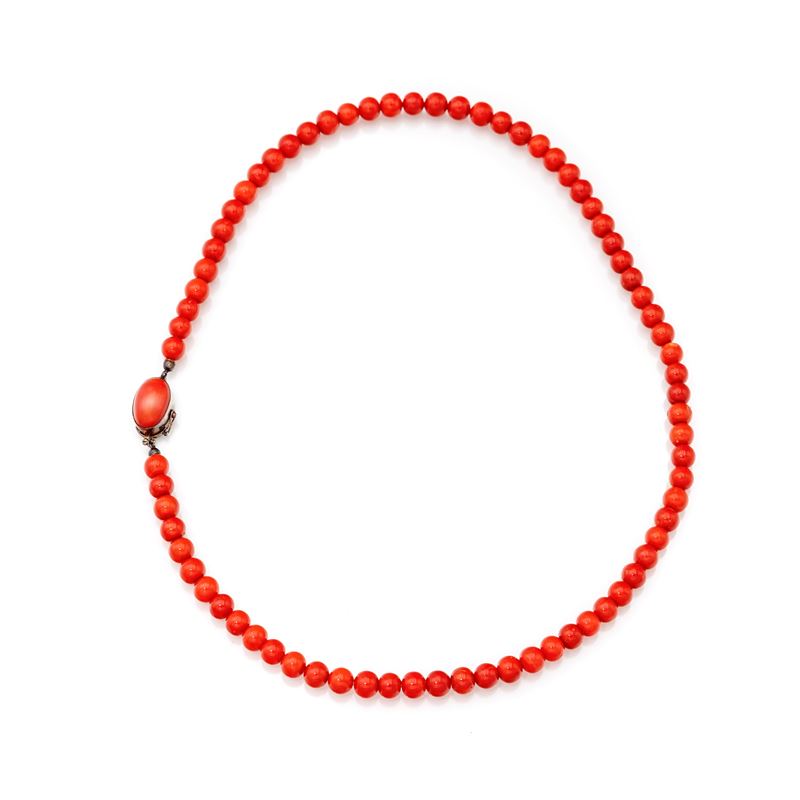 Collana in Corallo Rosso e Oro