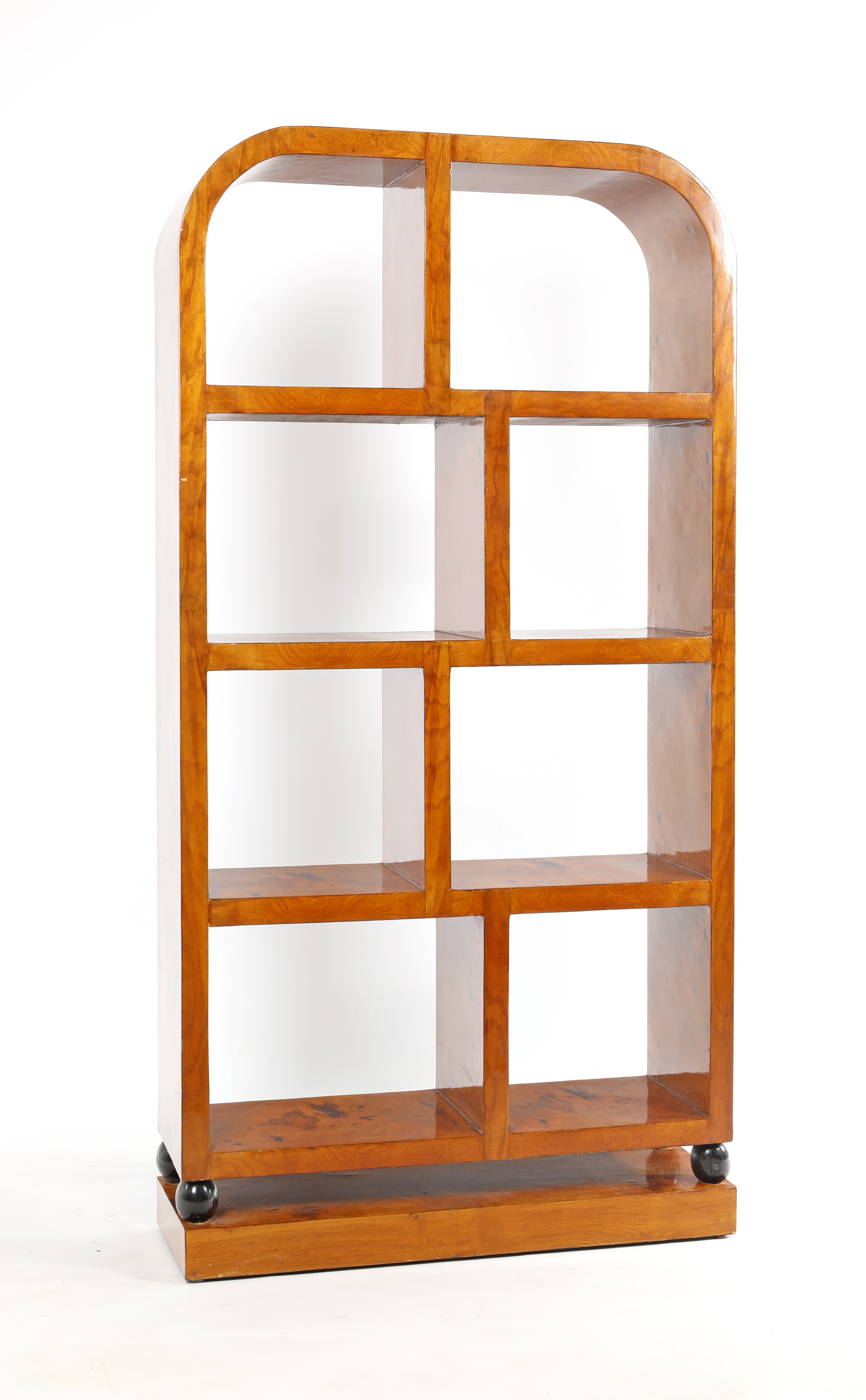 Libreria decò in radica di olmo