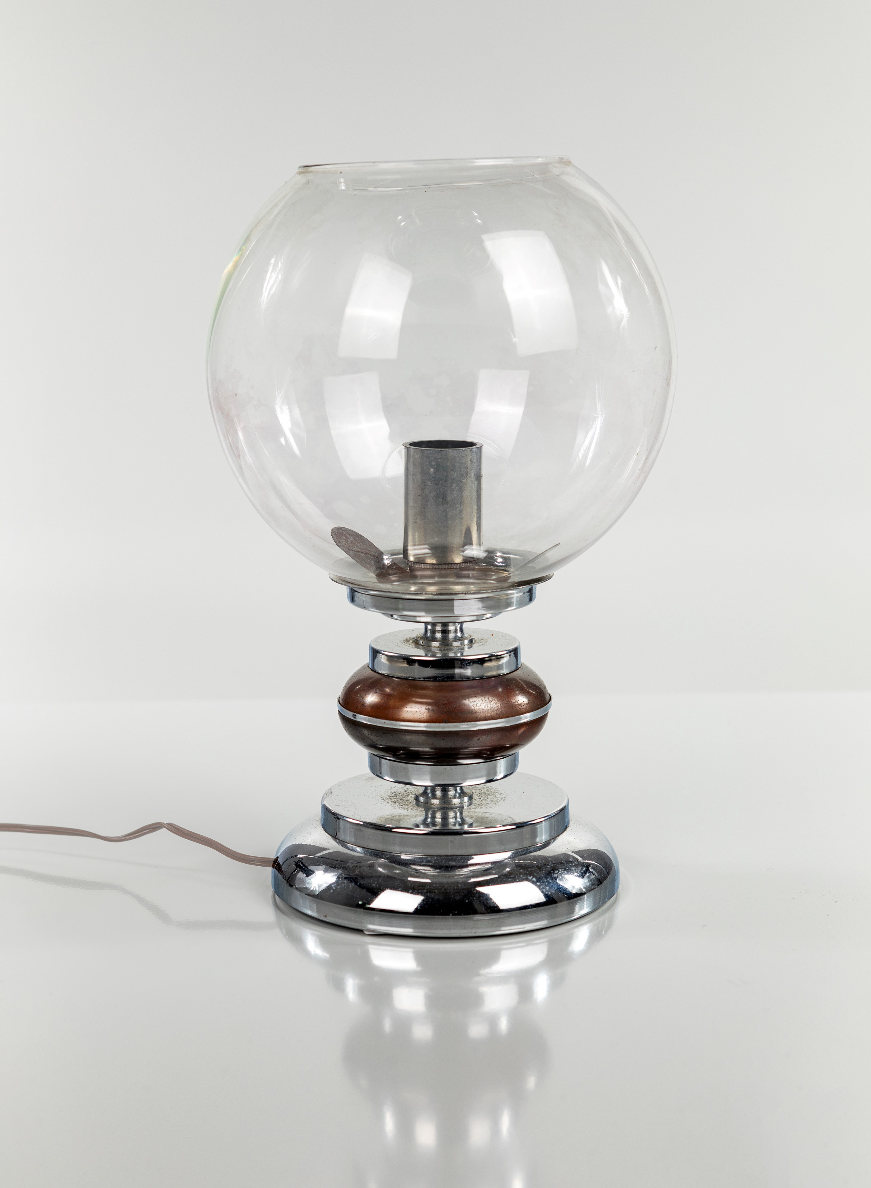 Lampada da Tavolo in Metallo e Vetro
