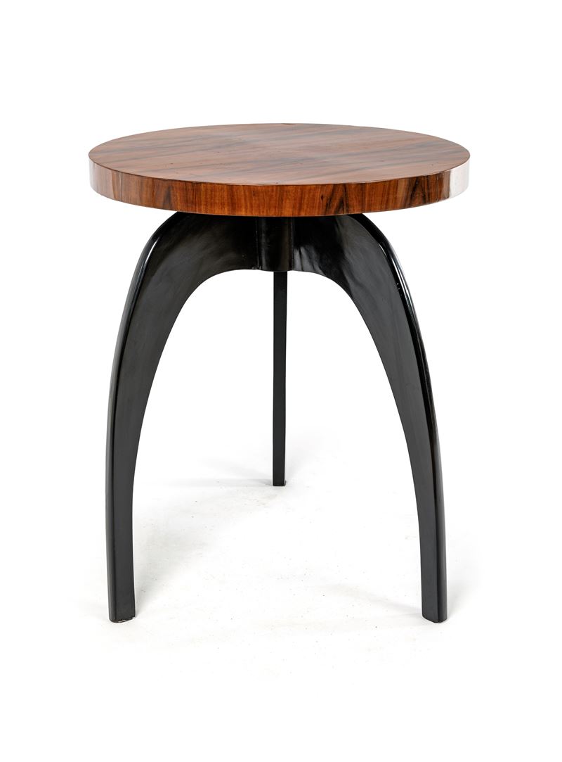 Tavolino da caffè con piano tondo in stile Decò