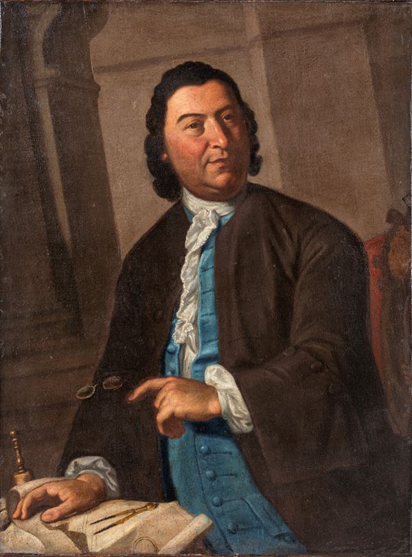 Pittore del XVIII secolo - Ritratto di gentiluomo architetto