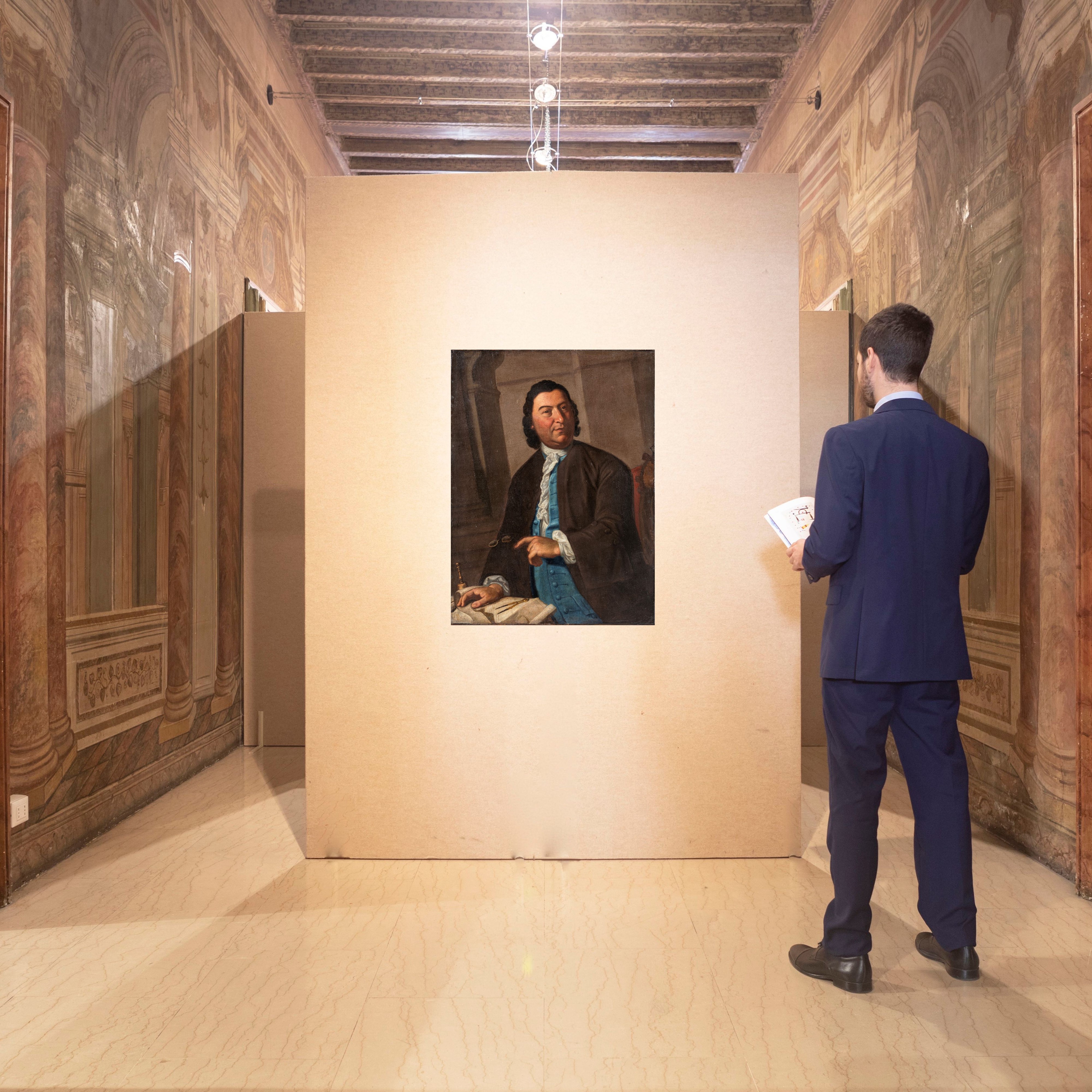 Pittore del XVIII Secolo - Ritratto di Gentiluomo Architetto