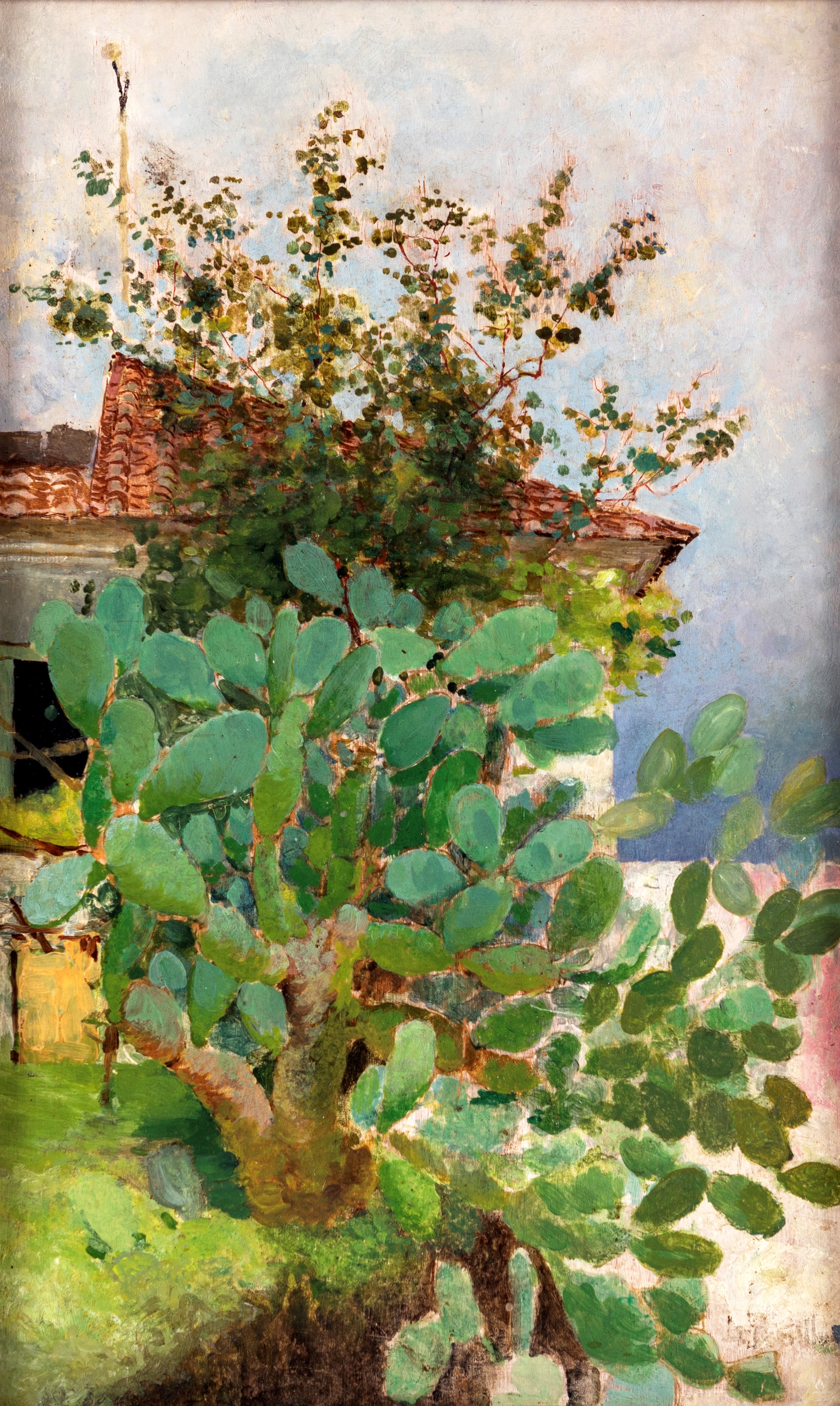 Luigi Paolillo - Studio di Vegetazione con un Vecchio Edificio