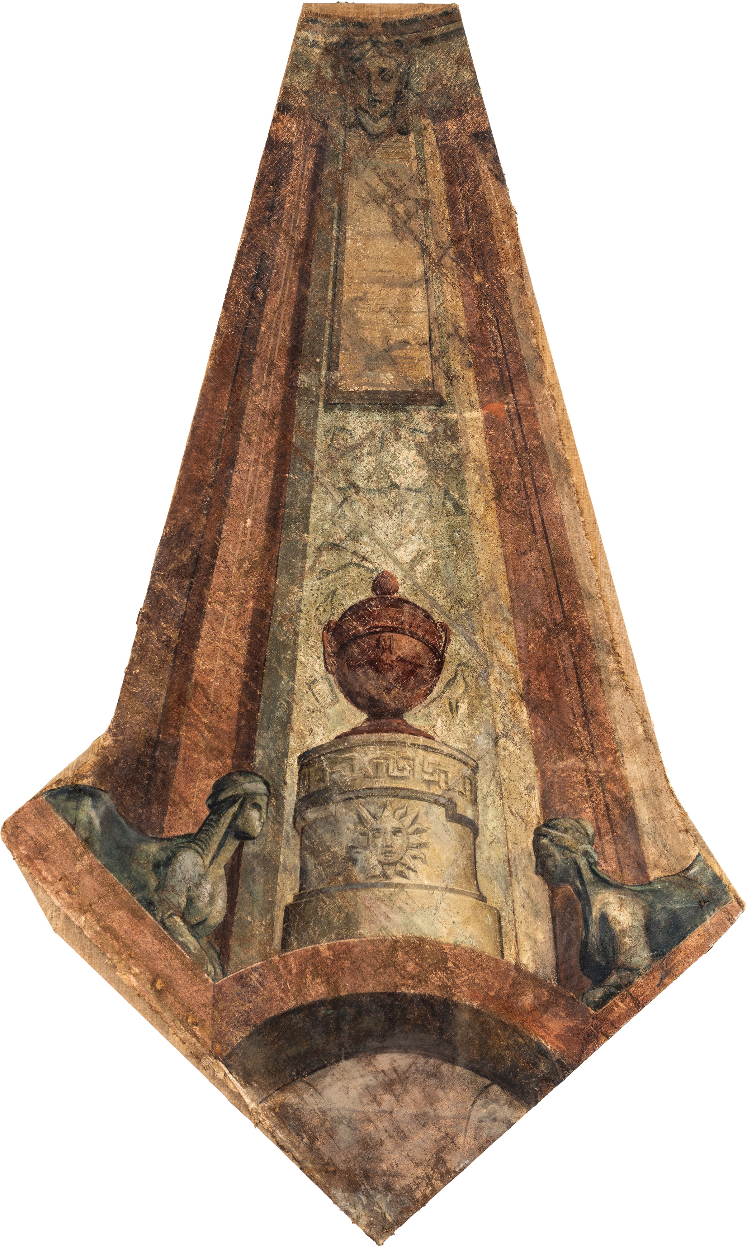 Due Decorazioni da Soffitto Neoclassiche Eseguite a Tempera su Tela Sagomata, Fine XVIII/inizi XI...