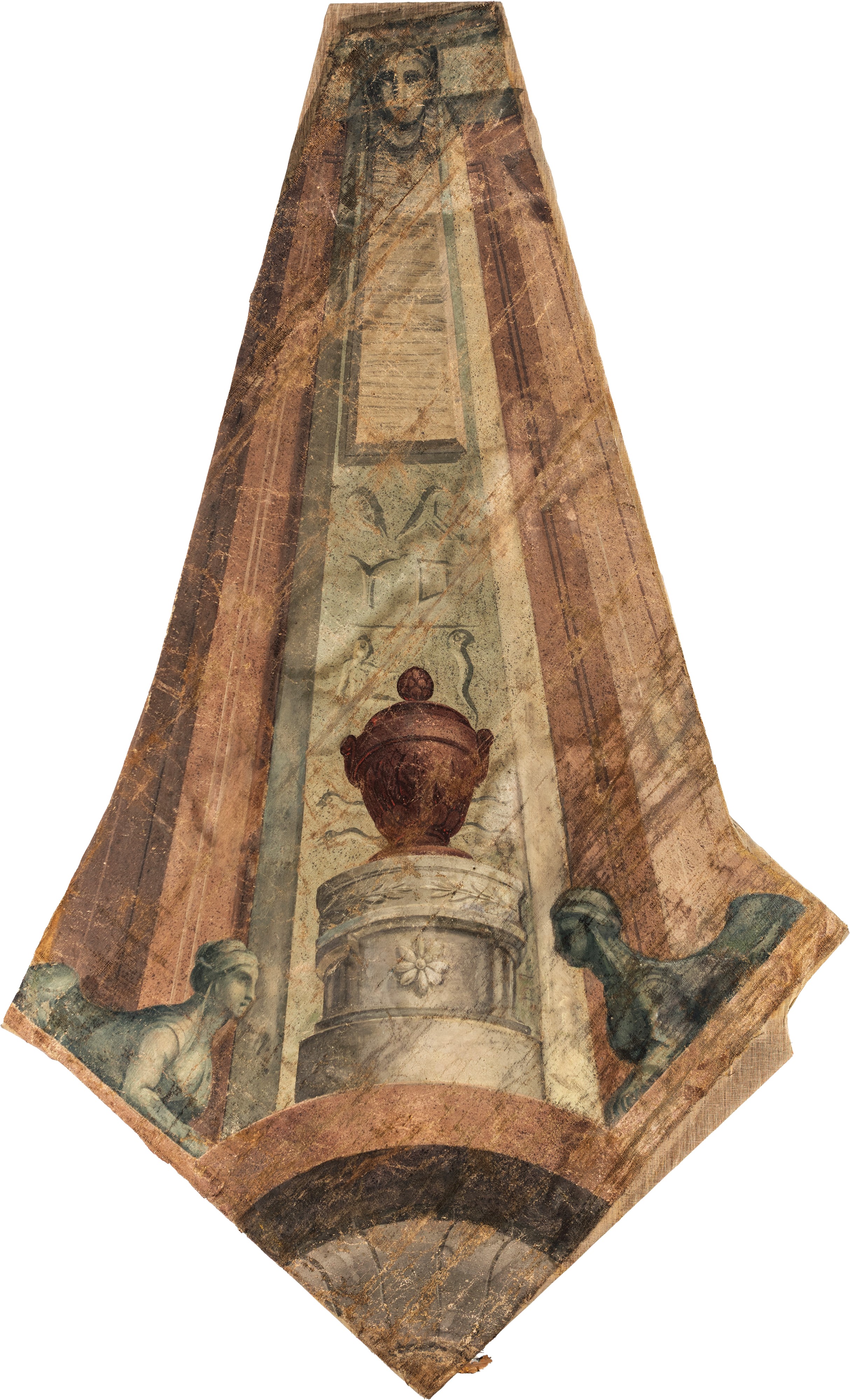 Due Decorazioni da Soffitto Neoclassiche Eseguite a Tempera su Tela Sagomata, Fine XVIII/inizi XI...
