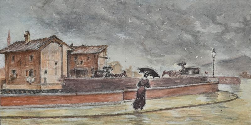 Scuola Italiana del XX Secolo - Giorno di Pioggia